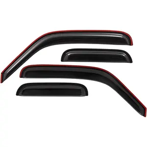 Side Window Visor Deflector Rain Guard, Dark Smoke, 4-Pieces Set, Fits 1999-2011 Ford Ranger SuperCab with Fixed Rear Windows, 1999-2010 Mazda B2300 Car Accessories Truck