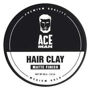 AceMan Hair Clay – Medium Hold Matte Finish | Hair Styling cream for men | Adds volume and texture | Ideal for short and medium styles | No shine or grease | Groomer Approved – Unscented Pomade