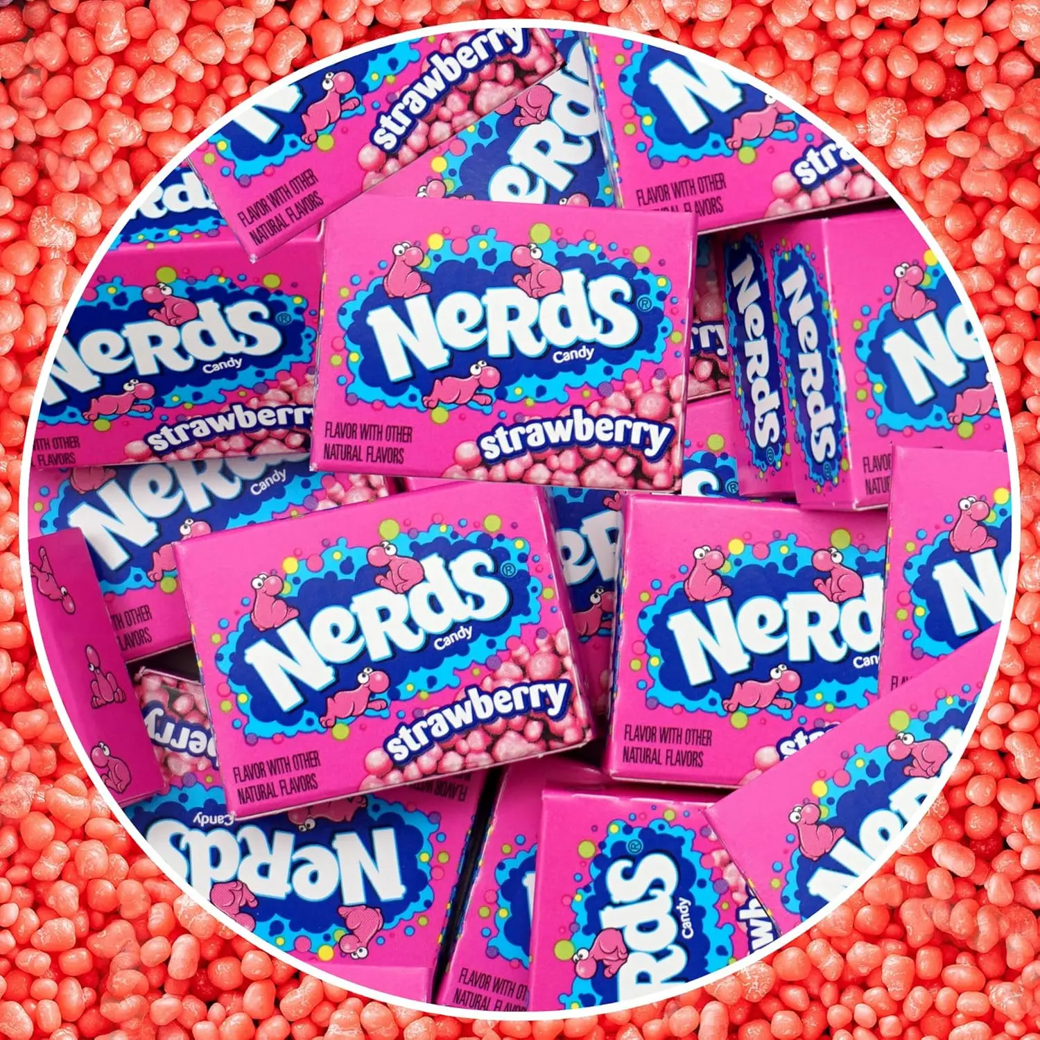 Strawberry Box Candy, 2lb Bulk Bag (Approx 65 Treat Size Boxes), Strawberry Flavor, Pink Candy