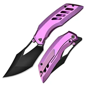 ArtisanCutlery Dark Wing Thumb Hole & Front Flipper Frame Lock EDC Knife Titanium Handle(3.63'' CPM S35VN Black PVD Coating Blade )