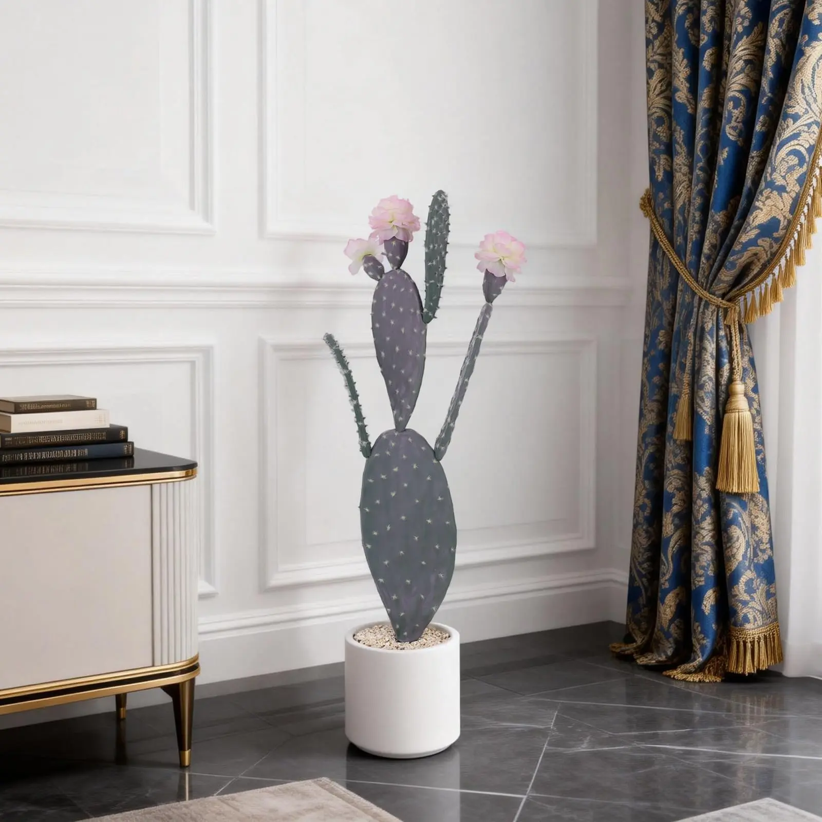 Artificial Cactus Plant, Large Realistic Faux Cactus with Planter, UV Resistant Fake Cactus Tree for Outdoor Indoor for Home Office Living Room Bedroom Foyer Porch Decor