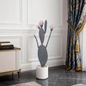 Artificial Cactus Plant, Large Realistic Faux Cactus with Planter, UV Resistant Fake Cactus Tree for Outdoor Indoor for Home Office Living Room Bedroom Foyer Porch Decor
