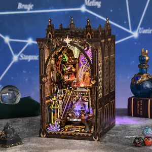 New Year Gifts 3D Starry Magic Throne Assemble Your Enchanted Zodiac Bookends Stem Building Blocks Magnetic Construction Set DIY  for Book Lovers Wooden Nook
