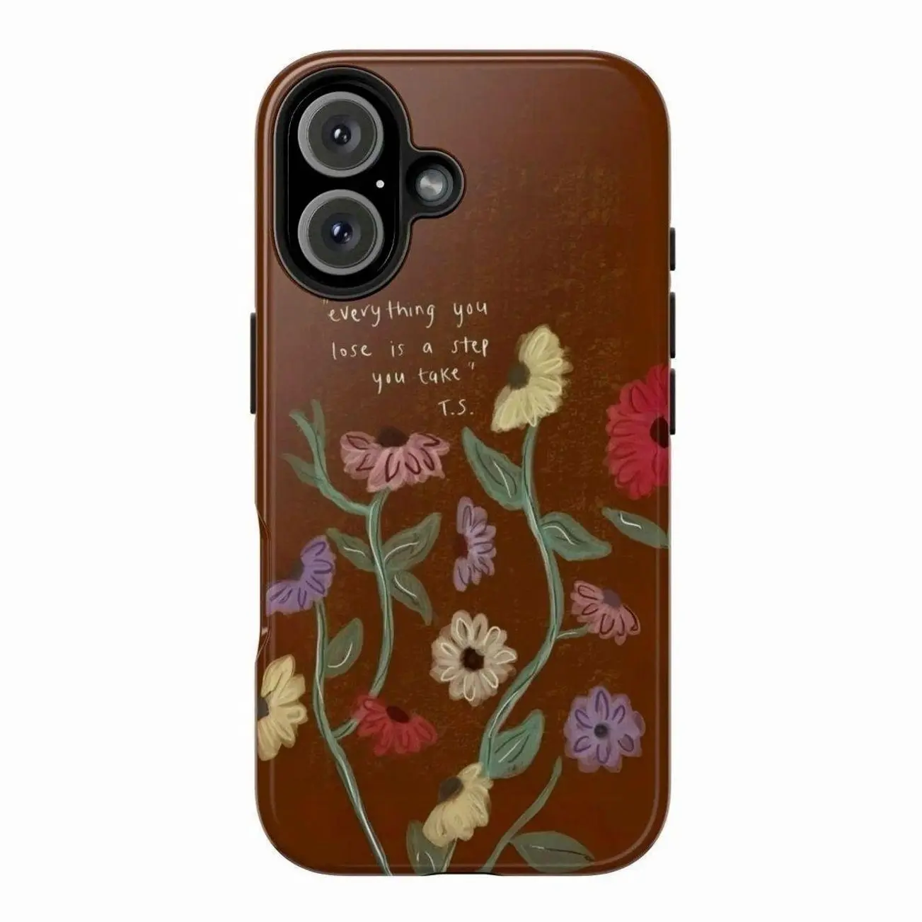 T.S. Quote with Flowers Eras Tour iPhone 16 15 14 13 12 Pro Max Case, Eras Tour Tough Case, Flowers Aesthetic, Tough Cover, World Tour, Album