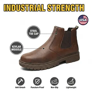 Waterproof Anti-slip Durable Outdoor Comfortable Safety Shoes Splash-proof Smash-proof Puncture-proof Breathable Unisex Chef Work Shoe Advanced Safety Boots