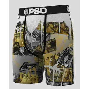 PSD Men's Money Metal Boxer Brief - Standard Length 7 Inch Inseam, Soft and Breathable Poly Blend Fabric
