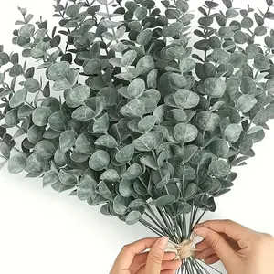 33 Realistic Artificial Eucalyptus Stems! Decorative Fake Greenery, No Maintenance & Easy Assembly – Perfect for Weddings, Farmhouse Decor, Valentine’s Day & Tabletop Displays