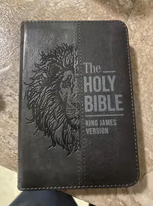 KJV Holy Bible, Mini Pocket Size, Red Letter, Reading Plan, Thematic Verse Finder, Ribbon Bookmark, King James Version, Vegan Leather, Black/Gray Zipper Closure, 6.2" x 4.3" (KJV Pocket Editions)