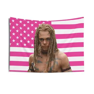 Miles "Spider" Socorro Tapestries, Spider Socorro Pink Flag, Spider Avatar Indoor Wall Tapestries