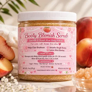 Booty Blemish Scrub – Peach Scent Butt Acne Body Exfoliating Scrub for Butt, Bikini Area, Back Acne & Rough Bumps