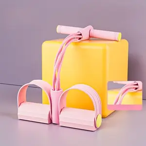 4-Tube Resistance Band Set with Pedal – Heavy Duty Elastic Exercise Bands for Men Women, Portable Home Fitness Equipment for Legs, Arms, Glutes, Yoga, Physical Therapy