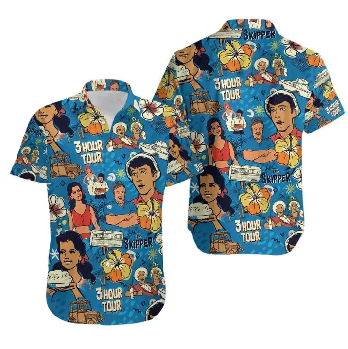 Full Print The Skipper's Three Hour Tour Hawaiian Shirt, Casual Unisex Hawaiian Shirt For Fan, Beach Outfit, Summer Outfit, Best Gift Idea