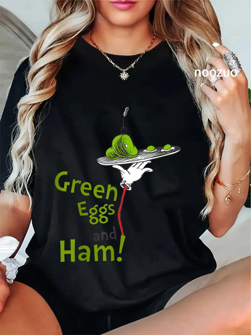 100% Cotton Dr. Seuss Green Eggs and Ham Title T-Shirt