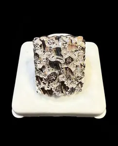 Ali Jewelers Unisex Silver Nugget Ring - Ideal for Youth