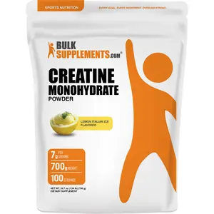 BulkSupplements - Creatine Monohydrate Powder - New Lemon Italian Ice Flavor - Muscle Performance - 700g - 7g per Serving
