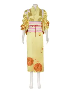 Kimono Set for Women, Traditional Japanese Bathrobe, Anime Character Costume, Perfect for Halloween, Christmas, Travel, Photography