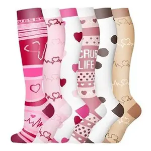 6 Pairs Compression Calf Socks: Versatile for Workouts, Hikes & Everyday Comfort