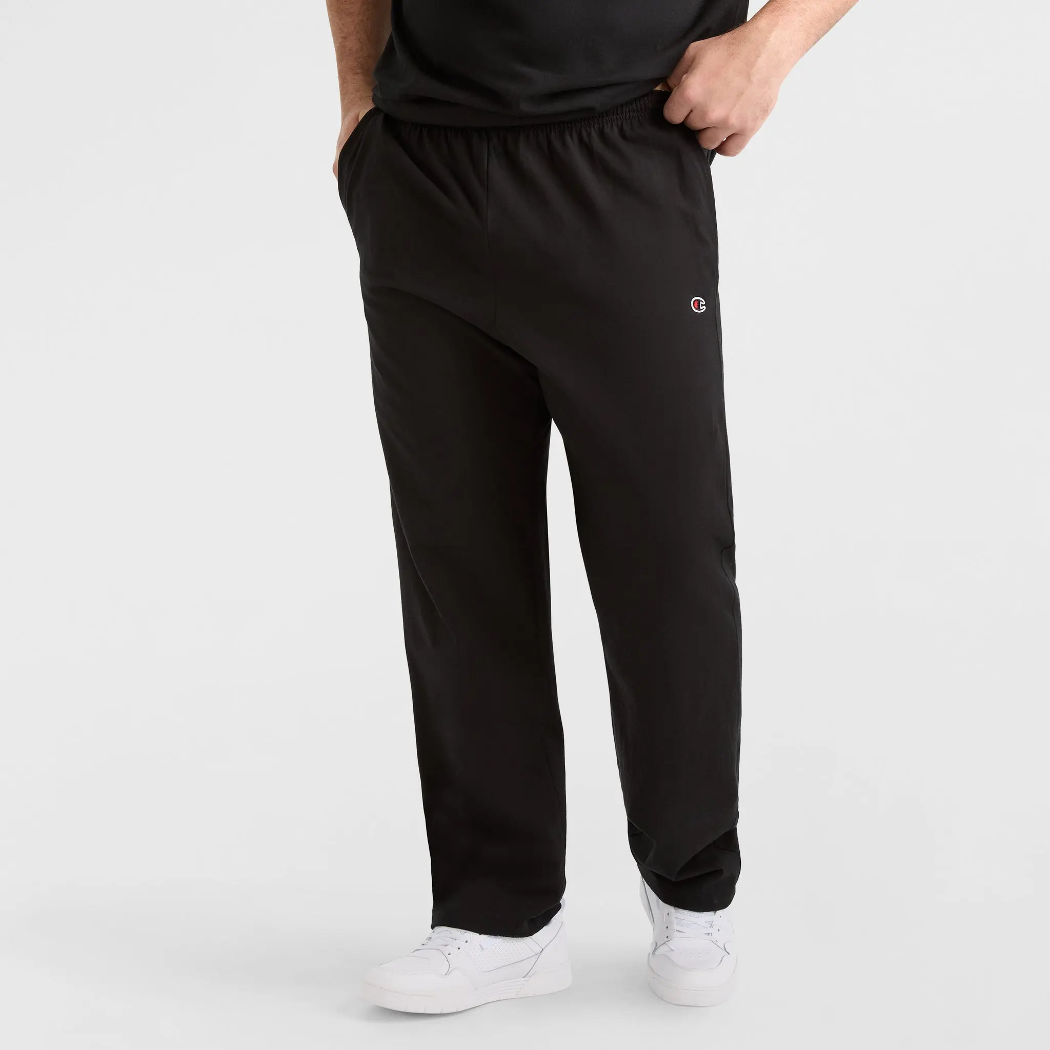 CHAMPION Men's Lightweight Lounge Pants - Open Hem, C Logo