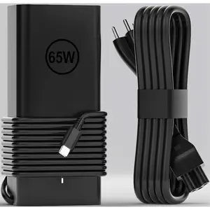 65W USB-C Charger for Dell Laptops: Latitude (7370, 7430, 7520), XPS (12, 13, 9250, 9310), Chromebook (3100, 3110). PD-Compatible Replacement Power Adapter.
