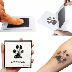 Paw Print Clean Touch Ink Pad for Dogs & Cats, DIY Inkless Paw Print & Nose Print Impression Kit, Pet Owner Keepsake Memorial