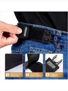 Adjustable Nylon Belt for Men Women Easy to Use Durable Elastic Stretch Lazy Essential Comfortable Waistband Adjustable Belts