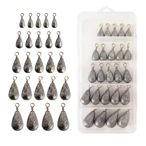 Fishing Weights Sinkers Kit, 24pcs Various Bass Casting Weights Drop Shot Sinkers Catfish for Saltwater Freshwater Fishing