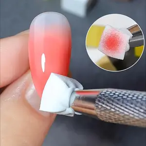 100pcs Nail Art Tools: Snap-on Adhesive Sponge, Stainless Steel, Anti-slip, Professional Blush Gradient Metal Clips, Wholesale. Ideal for gel nail polish and mirror powder. Fashion DIY Nail Art Kit. Nail Art Set