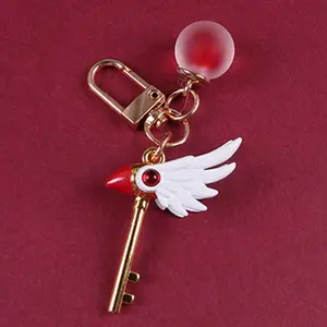 Cardcaptor Card Captor Kinomoto Sakura Bird Magic Wand Stick Clown Card Necklace Pendant Cosplay Keychain Key Ring Prop
