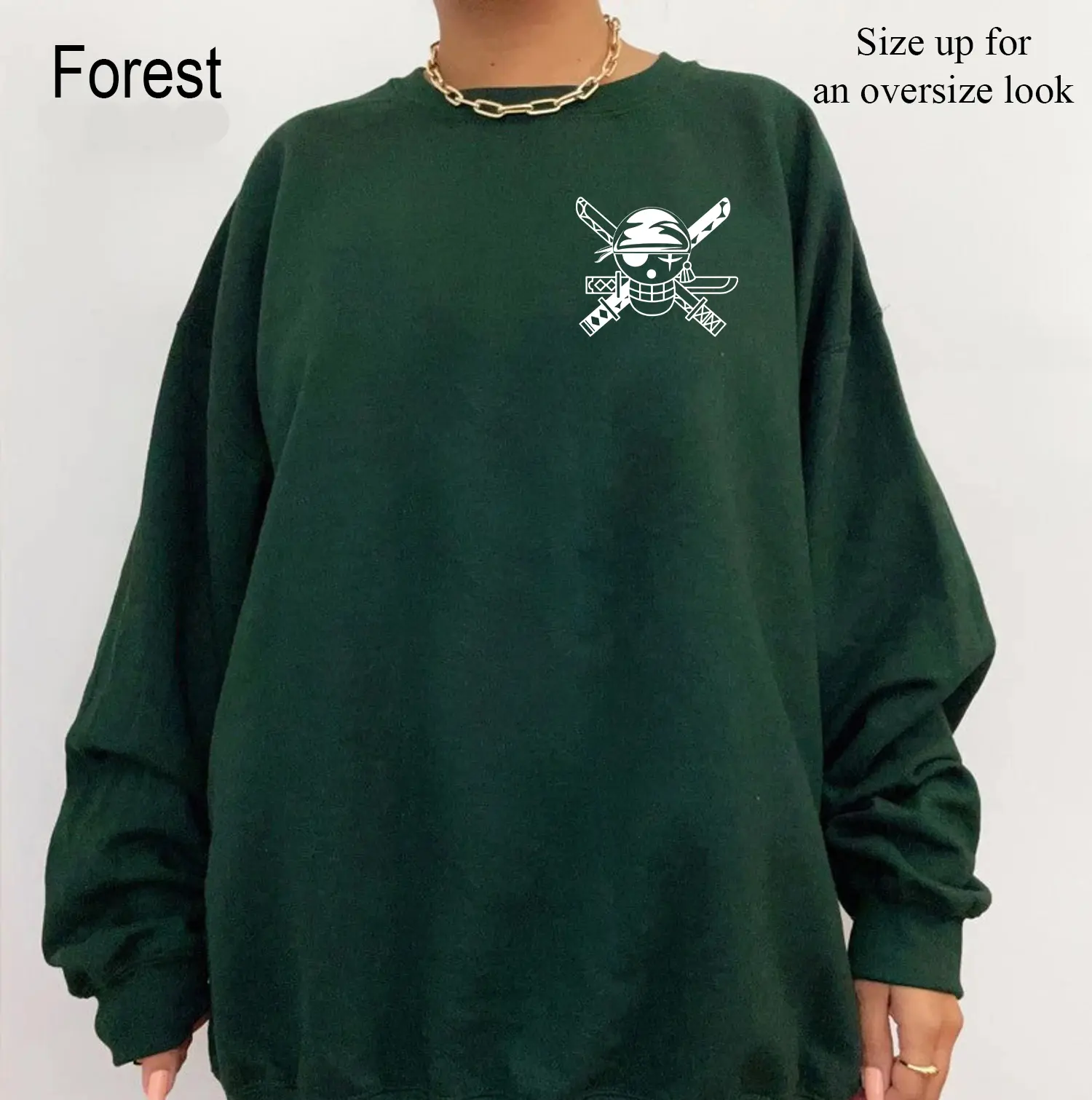 Pirate Zoro Three-Sword Style Sweatshirt, Anime Streetwear, Cosplay Outfit