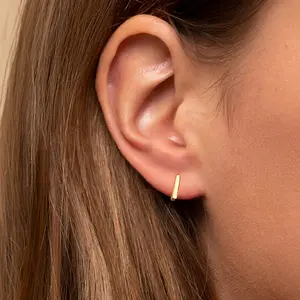 Tiny square Hoop Earrings S925