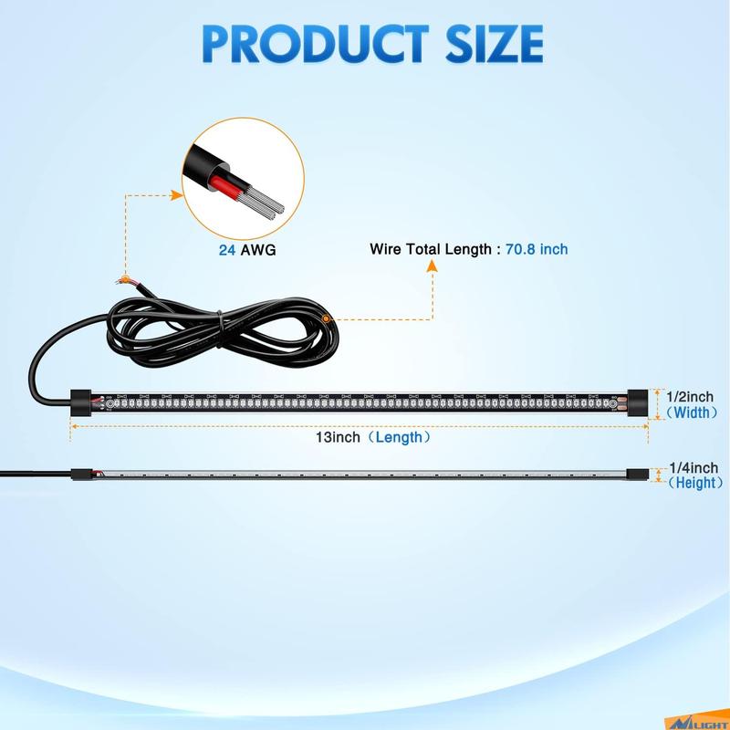 Nilight Boat Light Strip 2PCS 13Inch 66 LED Red Green Navigation Marine Bow Light 12V IP68 Waterproof for Universal Pontoon Boat Bass Boat Jon Boat Jetski Kayaki Portable USB Rechargeable Car LED Lights Vehicle