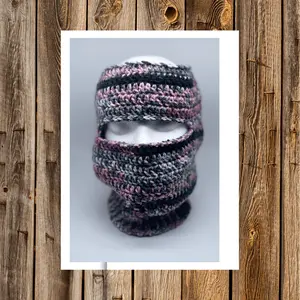 Pink Camo Open Top Ski Mask,Handmade Balaclava