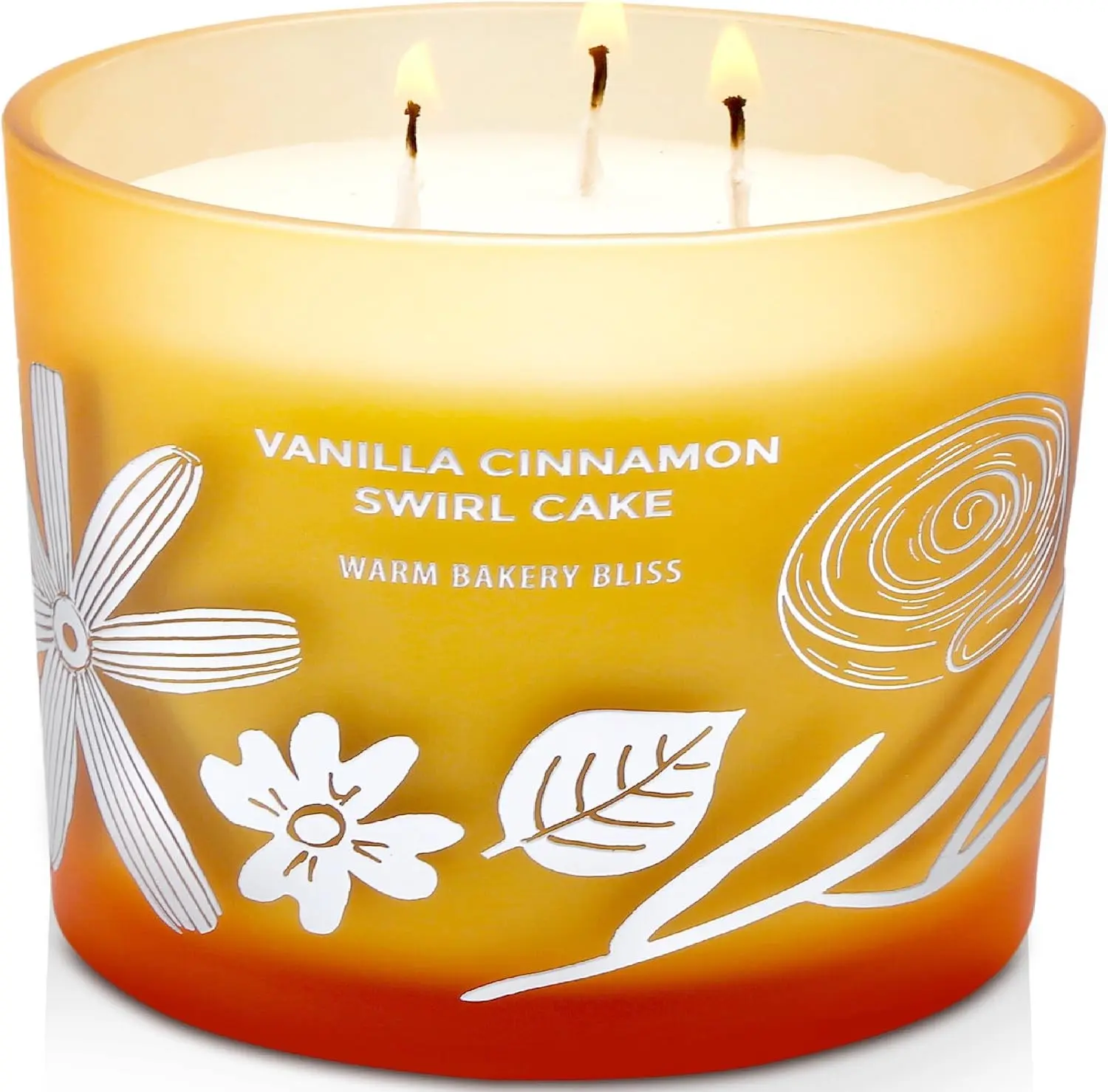 Vanilla Cinnamon Swirl Cake Candle | Large 3 Wick Scented Soy Candle for Home | 14.5oz Cinnamon Sugar Vanilla Bakery Candle | Warm Cake Batter Candles | Long Lasting Clean Burn | Gift for Women & Men