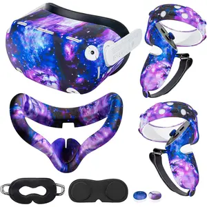 Compatible with Oculus Quest 2 Accessories,  Cover, VR Shell Cover,Compatible with Quest 2  Controller Grip Cover,Protective Lens Cover,Disposable Eye Cover. (Starry )