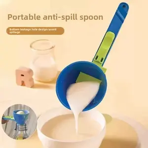 Smart Mess Free Protein Powder Measuring Scoop with Sliding Closure – Dispenser for Shaker Bottles, Easy Fill Bulk Storage, No Clutter Lid Design, Refrigerator Accessory Kitchen Gadget