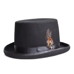 Bruno Capelo Wool Felt Top Hat Mid-Crown Height