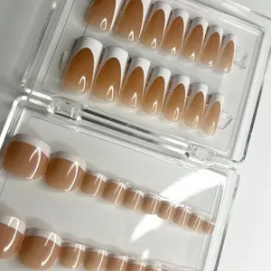 French Tip Press On Nail and Toe Nail Set