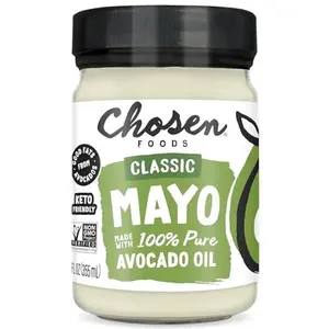 Chosen Foods Classic Mayo, 12 Fl Oz - Pure Avocado Oil-Based Mayonnaise - Non-GMO, Gluten-Free, Keto Friendly - 355mL Glass Jar (Pack Of 1)