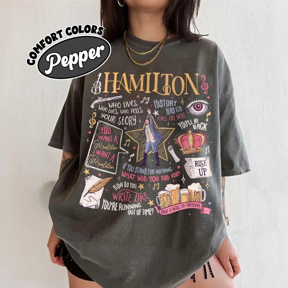 Comfort Colors Hamilton Musical Quote Shirt, LinManuelMiranda Inspired Revolutionary Line Tshirt, American Musical Comfort Color Shirts, Unisex Short Sleeve Tee, Crewneck Top