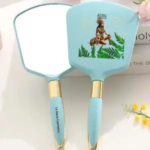 La Maria Cosmetics Hand Held Mirrors with Gold Accents for Makeup Application