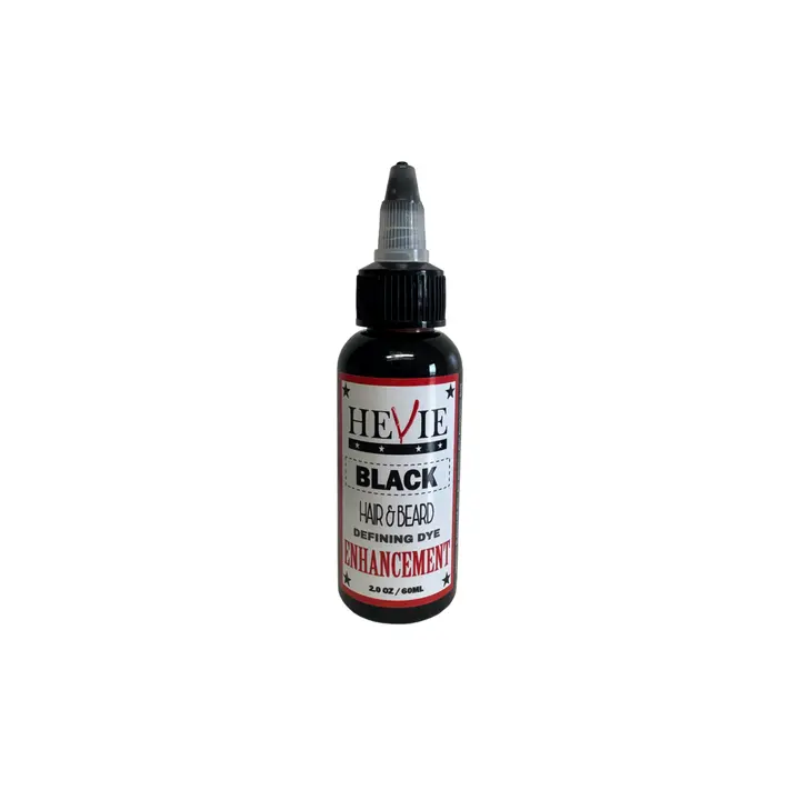 HEVIE Semi-Permanent Hair & Beard Enhancement Color, 2 oz Black