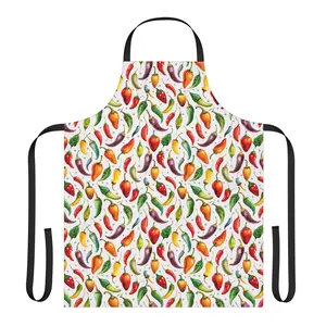 Colorful Chili Pepper Pattern Apron | Spicy Vegetable Kitchen Apron