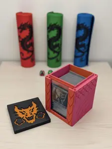 MTG EDH Deck Box | Dragon Theme Deck Box  Commander Showcase Display Slot with Toploader | Magnetic Top Fantasy Gaming Cards Organizer