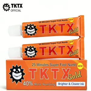 TKTX numbness cream 25 points Zhong Chao fast numbness tattoo supply, painless tattoo cream lasts 6-8 hours without pain, suitable for tattoos, eyebrow tattoos, piercing cosmetics.