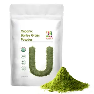 Organic Barley Grass Powder 16 oz Unleash'd Organic 100 % Pure and Organic Superfood Greens Rich in Vitamins Minerals Fibers