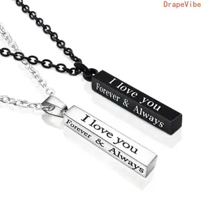 "I Love You Always And Forever" Matching Necklace Set, Trendy Meaningful Jewelry Accessories for Couples, Ideal GF Gift (Sports & Outdoor, Fan Shop, Gaming Themed)