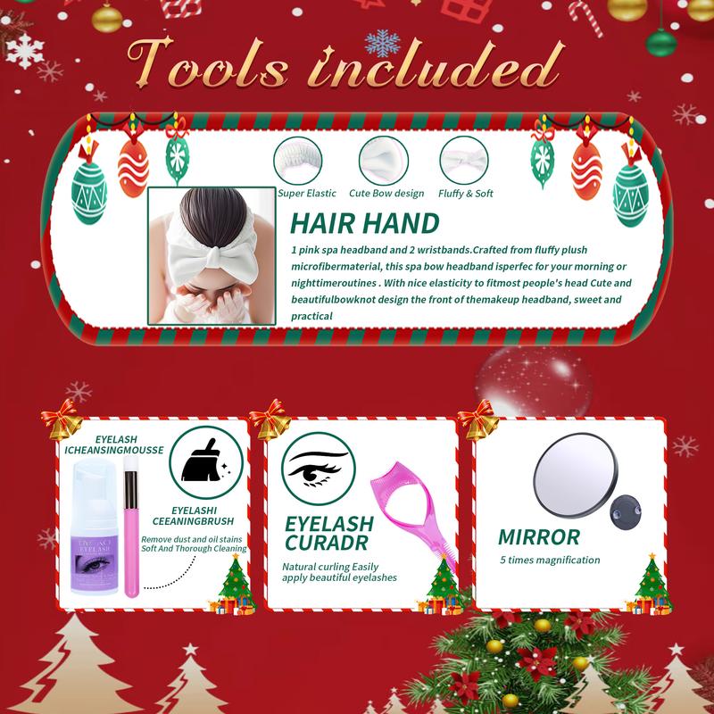 5 Pack Eyelashes Kit with Cluster & Segment Lashes | DYCKO Christmas Gift Set with 30D-100D DIY Lashes (1400+ Clusters, D Curl) & 10 Tools | Natural to Voluminous Looks for Women, Holiday, Party