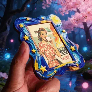 Starry Night Style Refrigerator Magnet, Fun Fridge Magnet for Living Room Bedroom Kitchen, Great Home Decor Gift