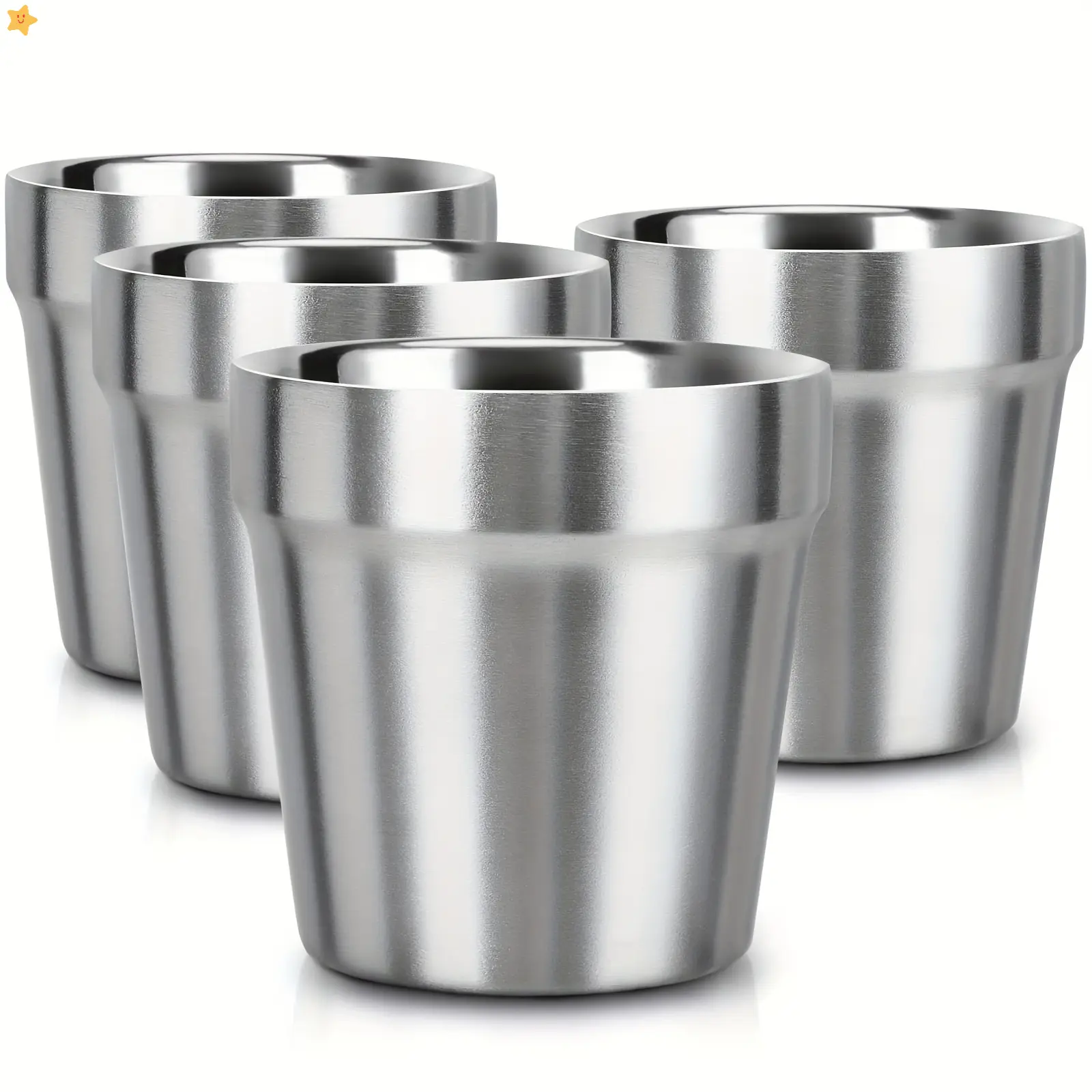 4/8pcs Stainless Steel Stackable Beer Mug - Premium Tumbler Metal Cup, Coffee Cup/Tea Cup/Beer Cup, Suitable for Outdoor Travel, Camping, And Daily Use(6Oz/10Oz)