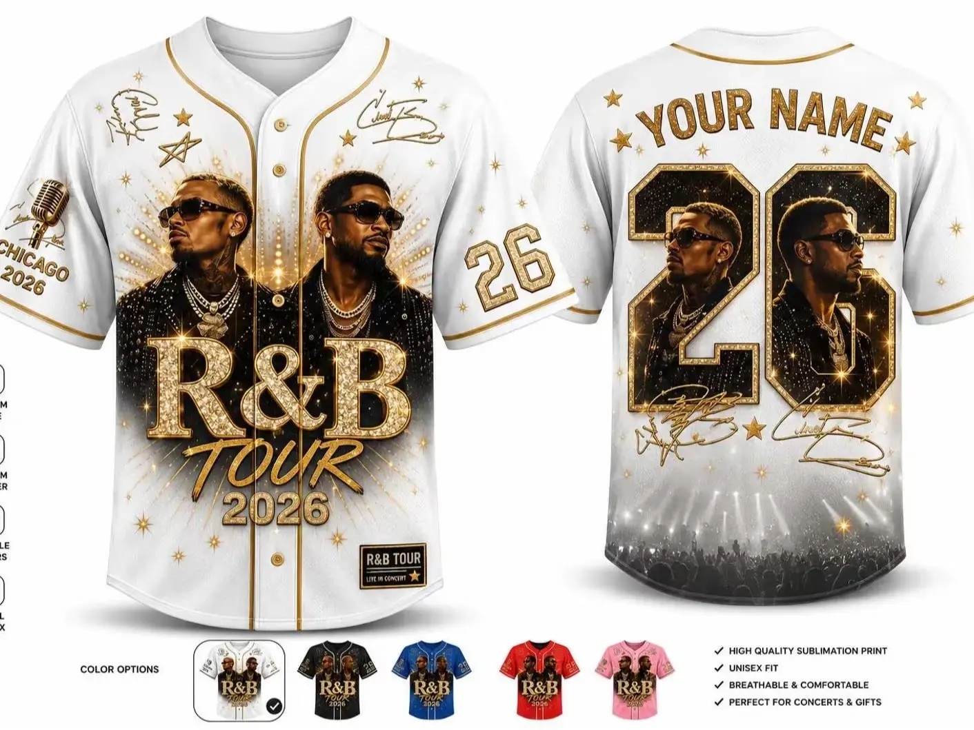 Team Breezy Baseball Jersey, CB Shirt, the R&B Tour Concert Outfit, Custom Name Number Jersey